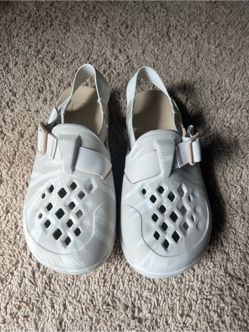Chaco White Ventilated Slingback Clog Mules